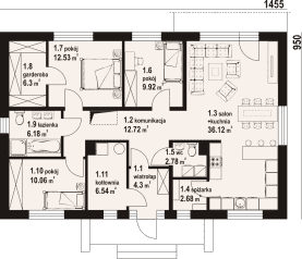 Rzut projektu arsenowo 1m - Parter