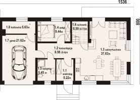 Rzut projektu podbrzezie ab - Parter
