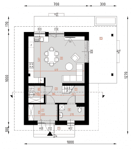Rzut projektu D436 - WT2021 - Parter