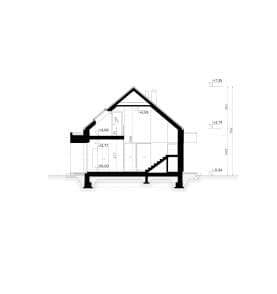 Rzut projektu HOMEKONCEPT 144 wariant 01 - przekrój
