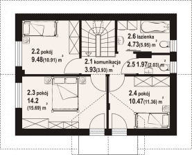 Rzut projektu jarkowo aa 70 - Poddasze