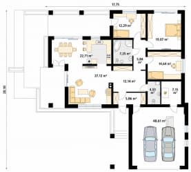 Rzut projektu Aksamit 6 (CE) - parter