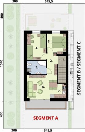 Rzut projektu BRAGA - dom dwulokalowy - Rzut piętra A