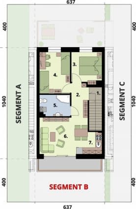 Rzut projektu BRAGA - dom dwulokalowy - Rzut piętra B