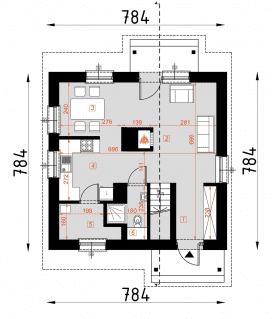 Rzut projektu D21 - Piotruś WT2021 - Parter