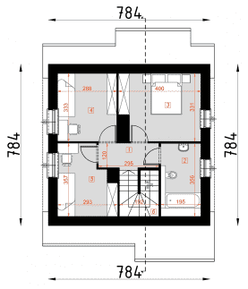 Rzut projektu D21 - Piotruś WT2021 - Poddasze