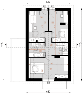 Rzut projektu D182A - WT2021 - Poddasze