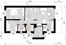 Rzut projektu D187 - Szymon WT2021 - Parter