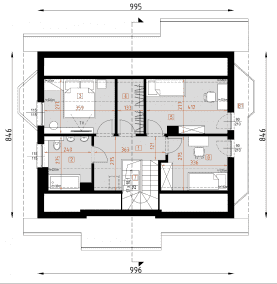 Rzut projektu D97 - Marcjanna WT2021 wersja drewniana - Poddasze