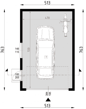 Rzut projektu G2 - Garaż 2 - Parter