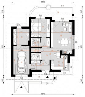 Rzut projektu D132 - WT2021 - Parter
