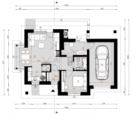 Rzut projektu D144A - Parter