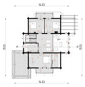 Rzut projektu D53 - dom letniskowy - Poddasze
