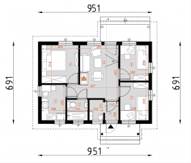 Rzut projektu D20 - Kazimierz wersja drewniana - Parter