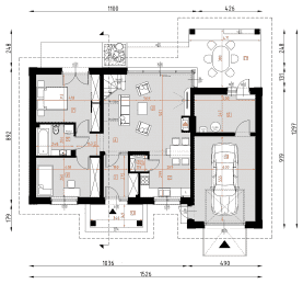 Rzut projektu D158 - WT2021 - Parter