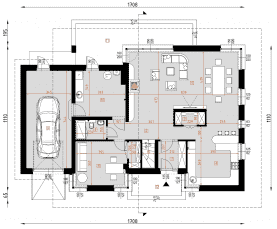 Rzut projektu D131A - WT2021 - Parter