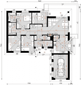 Rzut projektu D152B - WT2021 - Parter