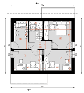 Rzut projektu D153B - WT2021 - Poddasze