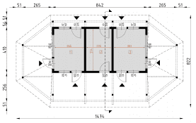 Rzut projektu BG1 - Pawilon ogrodowy - Parter