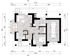 Rzut projektu D144D - WT2021 - Parter