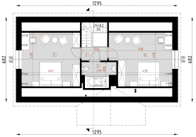 Rzut projektu D187A - Szymon A WT2021 - Poddasze