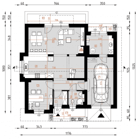 Rzut projektu D133 - WT2021 - Parter