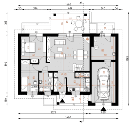 Rzut projektu D147 - Parter