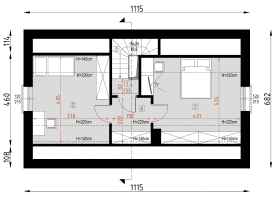 Rzut projektu D178B - Piotr B WT2021 - Poddasze