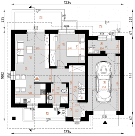 Rzut projektu D289 - WT2021 - Parter