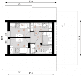 Rzut projektu D289 - WT2021 - Poddasze