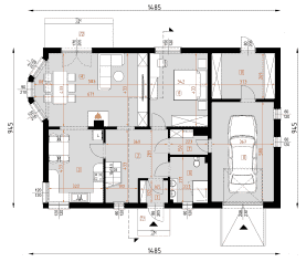 Rzut projektu D83 - Martyna  WT2021 wersja drewniana - Parter