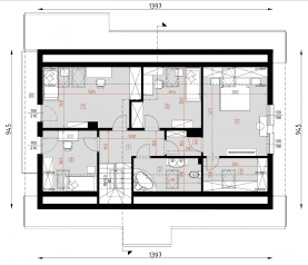 Rzut projektu D83 - Martyna  WT2021 wersja drewniana - Poddasze