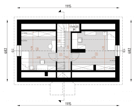 Rzut projektu D80 - Filip WT2021 - Poddasze