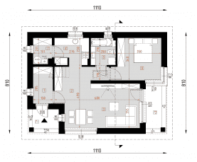 Rzut projektu D143 - Parter