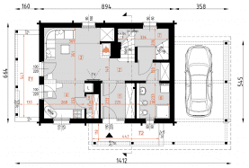 Rzut projektu D126 - WT2021 - Parter