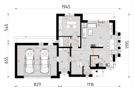 Rzut projektu D34A - WT2021 - Parter