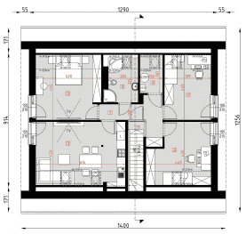 Rzut projektu D369 - WT2021 - Poddasze