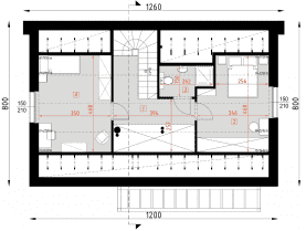 Rzut projektu D342 - WT2021 - Poddasze
