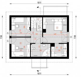 Rzut projektu D170D - WT2021 wersja drewniana - Poddasze