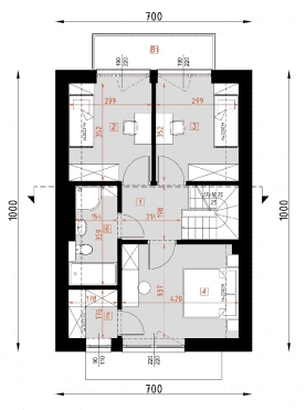 Rzut projektu D425 - WT2021 - Poddasze
