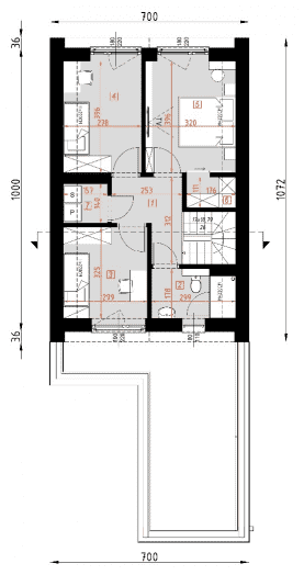 Rzut projektu D427 - z garażem WT2021 - Poddasze