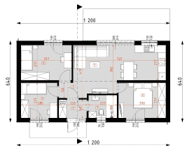 Rzut projektu DM3 - WT2021 wersja drewniana - Parter