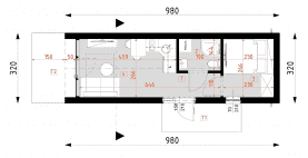 Rzut projektu DM7 - wersja drewniana - Parter