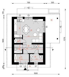Rzut projektu D436 - WT2021 - Parter