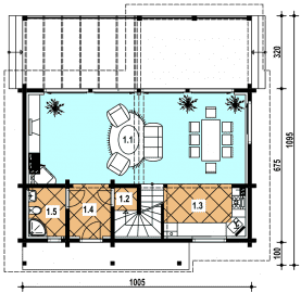 Rzut projektu A-131 szkieletowy - Parter