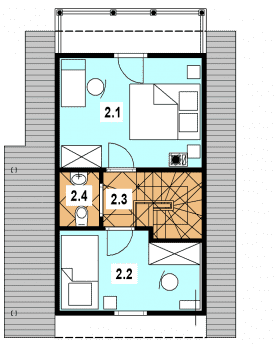 Rzut projektu A-125 szkieletowy - Poddasze
