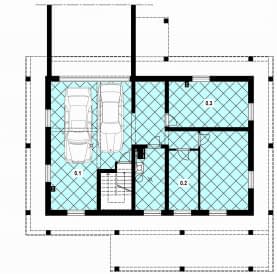 Rzut projektu A-111 szkieletowy - Piwnica