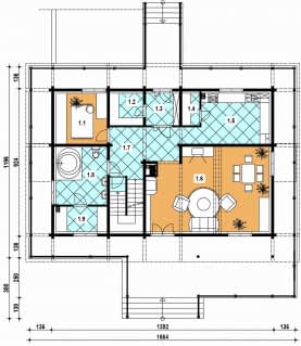 Rzut projektu A-111 z bali - Parter