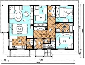 Rzut projektu A-110 z bali - Parter