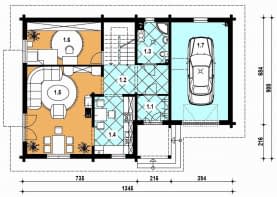Rzut projektu A-103 szkieletowy - Parter
